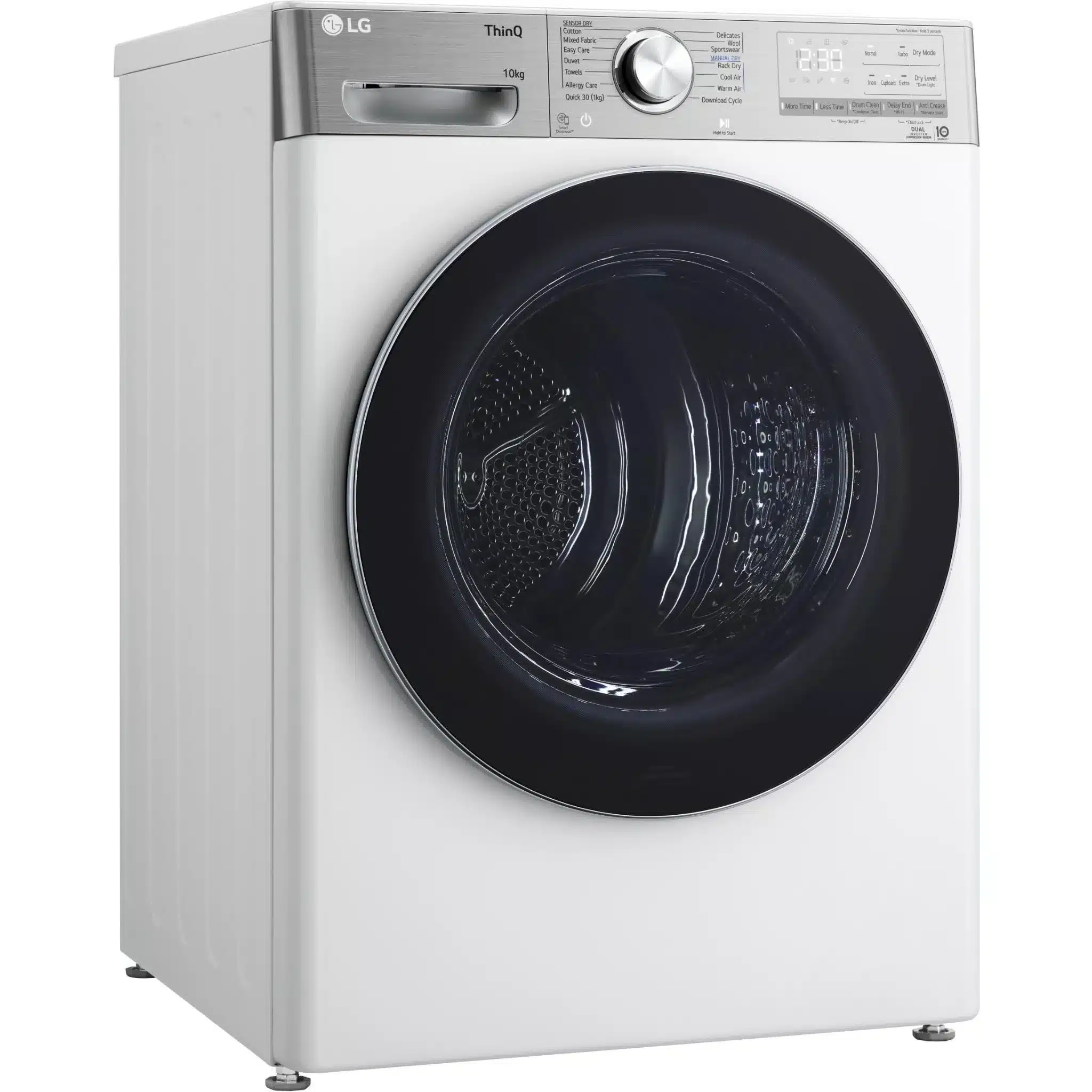 LG 10kg Series 10 Heat Pump Dryer (White) DVH10-10W