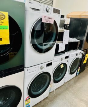 LG Series 5 10kg Front Load Washing Machine WV5-1410W & LG 9kg Heat Pump Dryer (9 Star Energy Rating) DVH9-09W PAIR