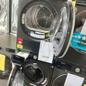 Pair Hisense 10kg Front Load Washer Series 7 HWFS1015AB & Hisense 9kg Series 7 Heat Pump Dryer (Charcoal Black) HDF7S90HAB