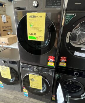 Pair LG 10kg Black Series 10 Front Load Washing Machine & 10kg Heat Pump Dryer Series 10