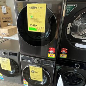 Pair LG 10kg Black Series 10 Front Load Washing Machine & 10kg Heat Pump Dryer Series 10